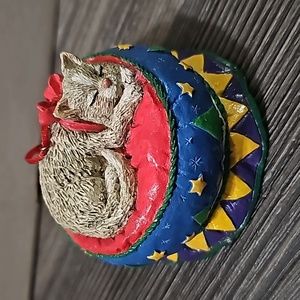 Vintage Sleeping Cat on Pillow handcrafted by Silvestri ornament